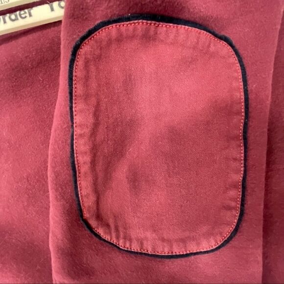 Orvis Pullover Sweater 1/4 Zip Men's Large Burgundy Heavyweight Elbow Patches - Picture 5 of 9